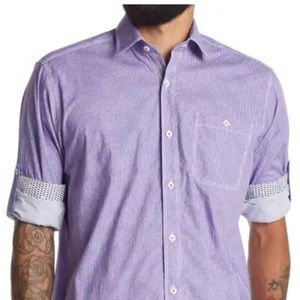 Bugatchi Classic Fit Stripe Sport Shirt -XL